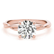 Noble Solitaire Round Diamond Engagement Ring in 10K/14K gold and platinum with certified lab-grown or natural diamonds