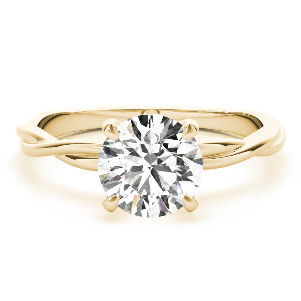 Noble Solitaire Round Diamond Engagement Ring in 10K/14K gold and platinum with certified lab-grown or natural diamonds