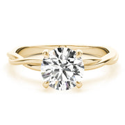 Noble Solitaire Round Diamond Engagement Ring in 10K/14K gold and platinum with certified lab-grown or natural diamonds