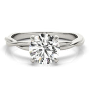 Noble Solitaire Round Diamond Engagement Ring in 10K/14K gold and platinum with certified lab-grown or natural diamonds