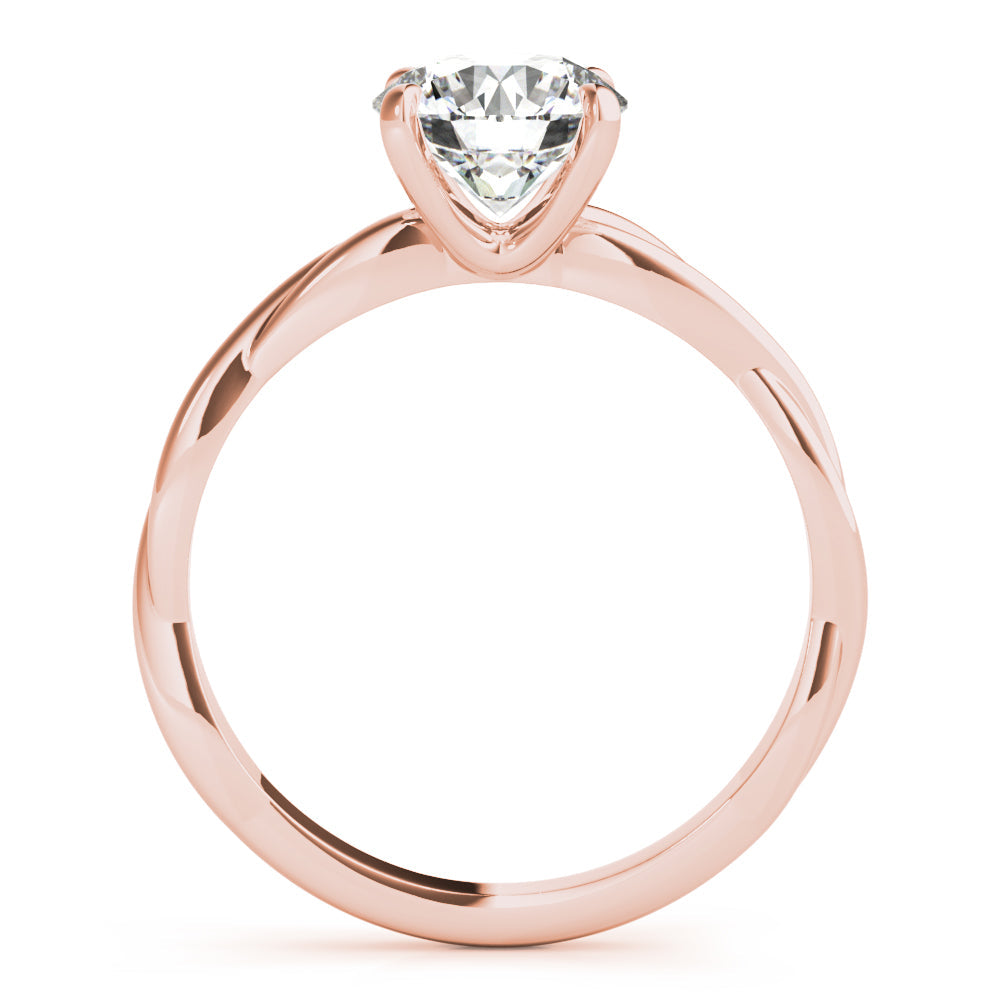 Noble Solitaire Round Diamond Engagement Ring in 10K/14K gold and platinum with certified lab-grown or natural diamonds