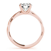 Noble Solitaire Round Diamond Engagement Ring in 10K/14K gold and platinum with certified lab-grown or natural diamonds