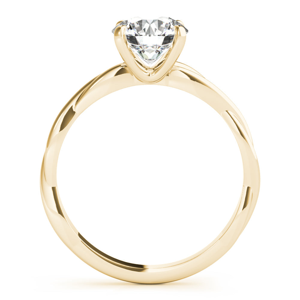 Noble Solitaire Round Diamond Engagement Ring in 10K/14K gold and platinum with certified lab-grown or natural diamonds