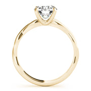 Noble Solitaire Round Diamond Engagement Ring in 10K/14K gold and platinum with certified lab-grown or natural diamonds