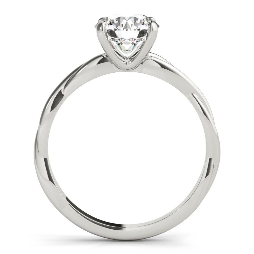 Noble Solitaire Round Diamond Engagement Ring in 10K/14K gold and platinum with certified lab-grown or natural diamonds