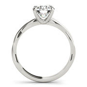 Noble Solitaire Round Diamond Engagement Ring in 10K/14K gold and platinum with certified lab-grown or natural diamonds