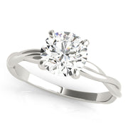 Noble Solitaire Round Diamond Engagement Ring in 10K/14K gold and platinum with certified lab-grown or natural diamonds