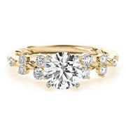Resplendent Sidestone Round Diamond Engagement Ring in 10K/14K gold and platinum with certified lab-grown or natural diamonds