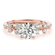 Resplendent Sidestone Round Diamond Engagement Ring in 10K/14K gold and platinum with certified lab-grown or natural diamonds