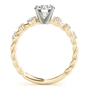 Resplendent Sidestone Round Diamond Engagement Ring in 10K/14K gold and platinum with certified lab-grown or natural diamonds