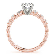 Resplendent Sidestone Round Diamond Engagement Ring in 10K/14K gold and platinum with certified lab-grown or natural diamonds