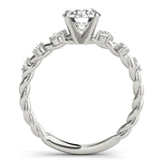 Resplendent Sidestone Round Diamond Engagement Ring in 10K/14K gold and platinum with certified lab-grown or natural diamonds