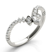 Marquise Chevron Half Eternity Ring in Gold & Platinum