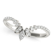 Marquise Chevron Half Eternity Ring in Gold & Platinum