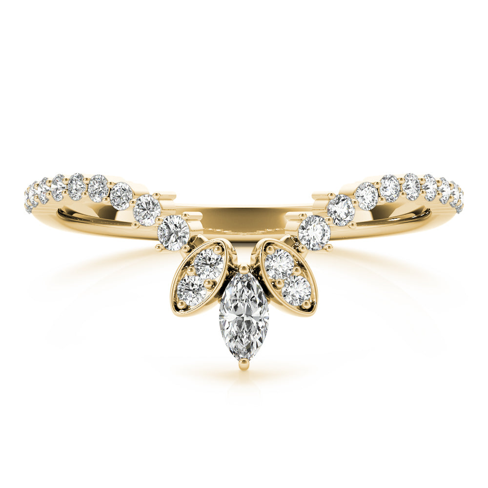 Marquise Chevron Half Eternity Ring in Gold & Platinum