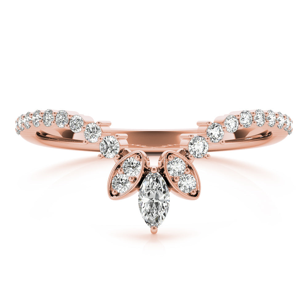 Marquise Chevron Half Eternity Ring in Gold & Platinum