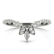 Marquise Chevron Half Eternity Ring in Gold & Platinum