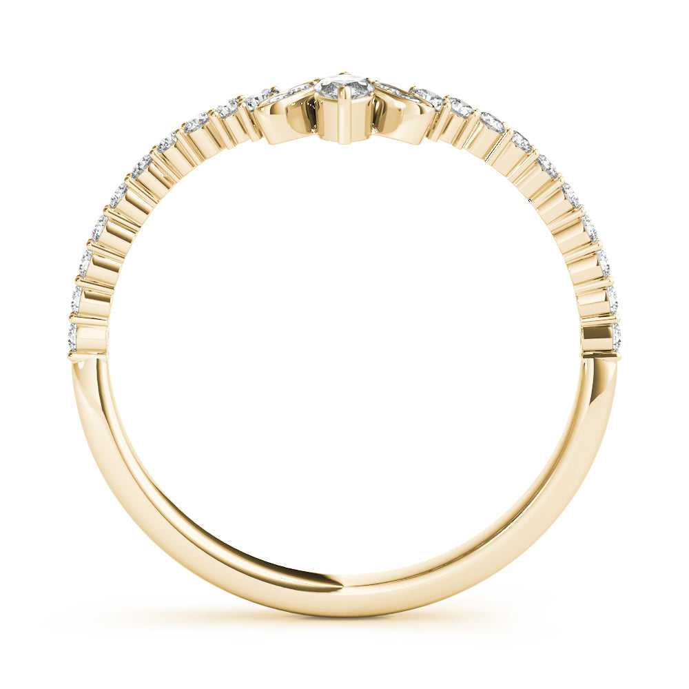 Marquise Chevron Half Eternity Ring in Gold & Platinum
