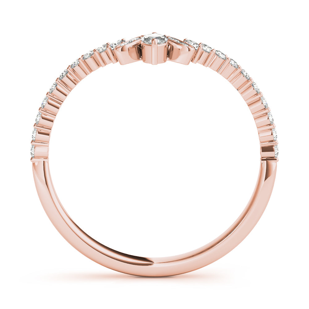 Marquise Chevron Half Eternity Ring in Gold & Platinum
