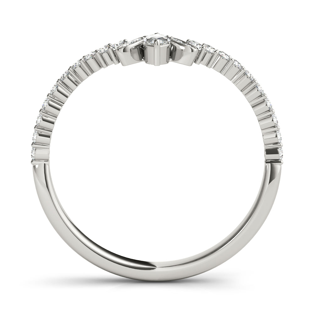 Marquise Chevron Half Eternity Ring in Gold & Platinum