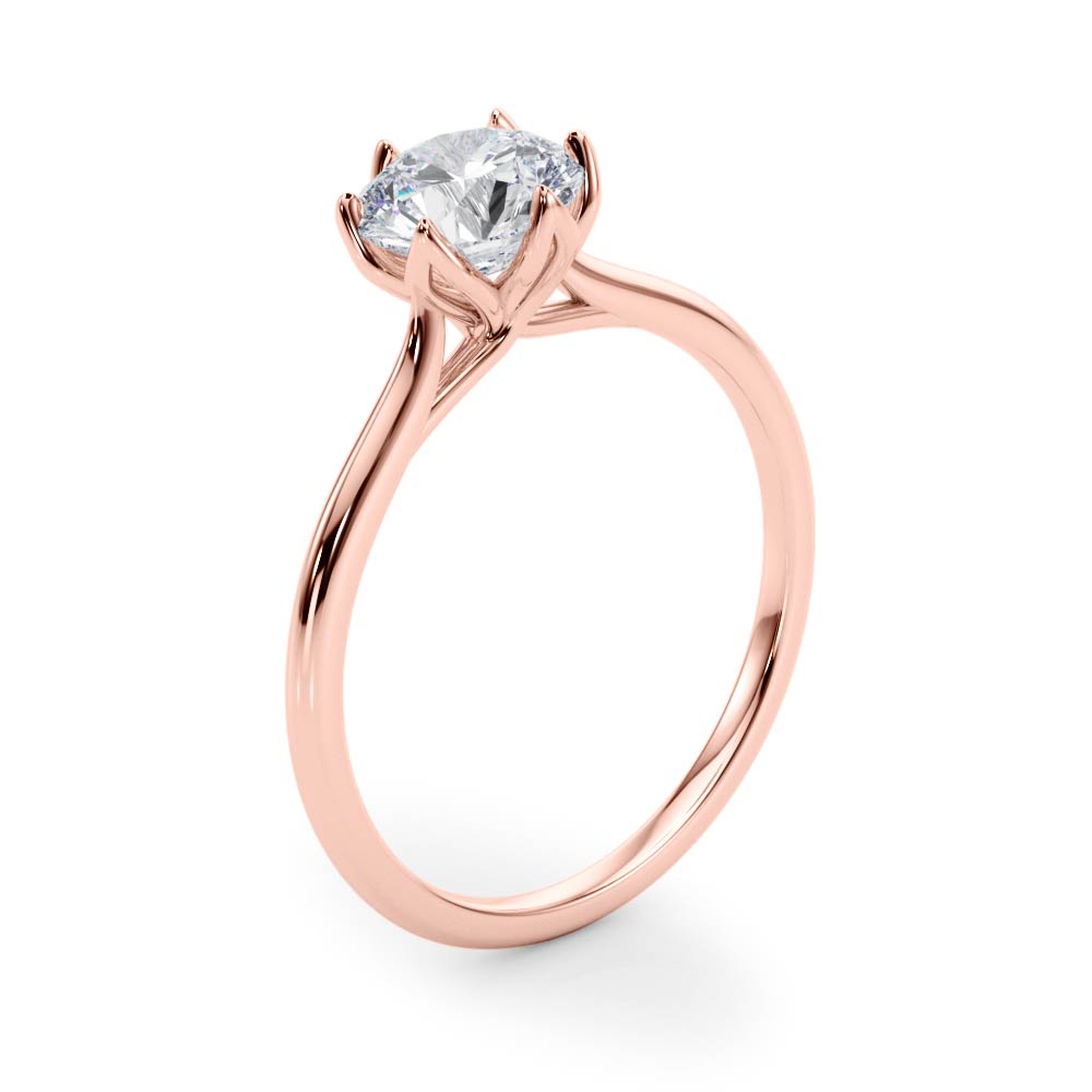 Elegant Solitaire Round Diamond Engagement Ring in 10K/14K gold and platinum with certified lab-grown or natural diamonds