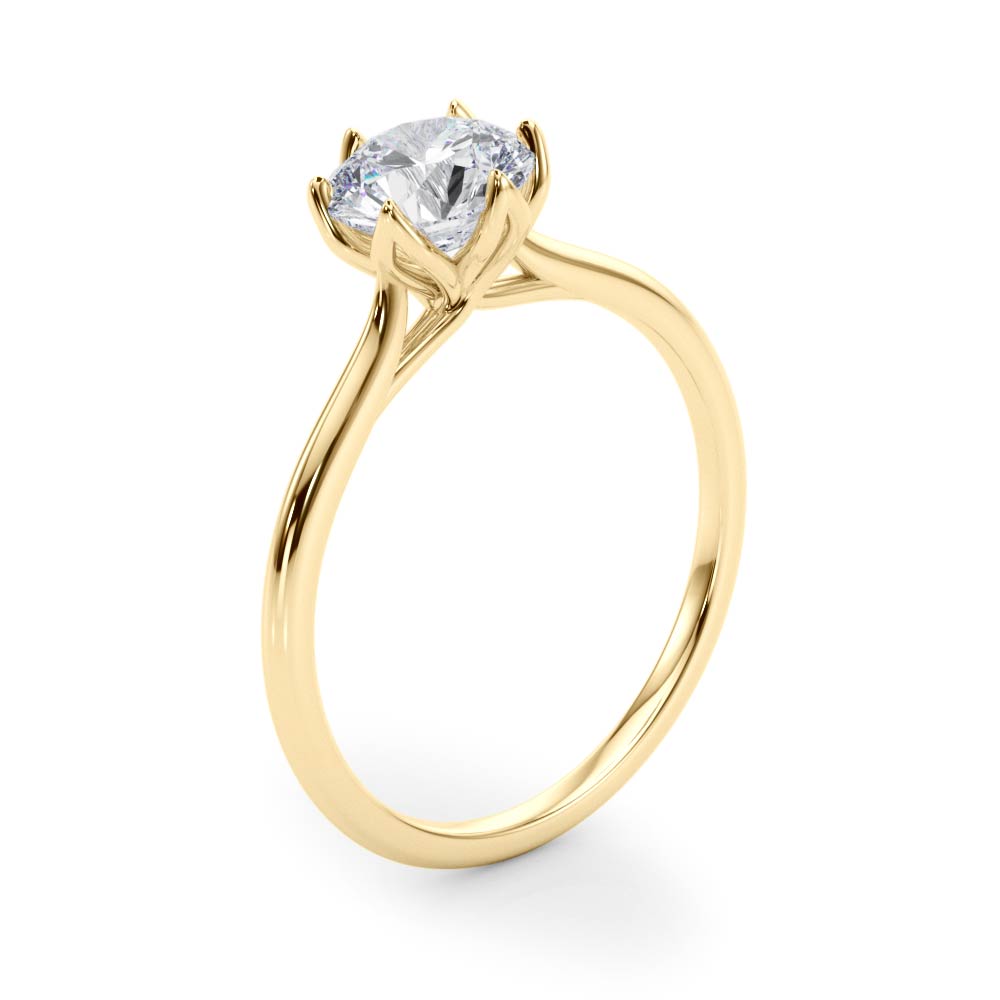 Elegant Solitaire Round Diamond Engagement Ring in 10K/14K gold and platinum with certified lab-grown or natural diamonds