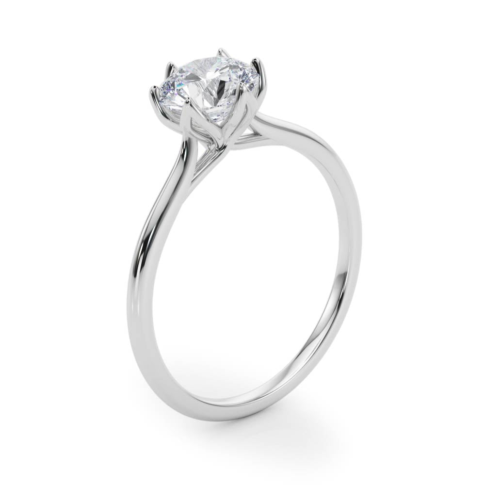 Elegant Solitaire Round Diamond Engagement Ring in 10K/14K gold and platinum with certified lab-grown or natural diamonds