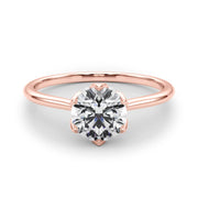 Elegant Solitaire Round Diamond Engagement Ring in 10K/14K gold and platinum with certified lab-grown or natural diamonds