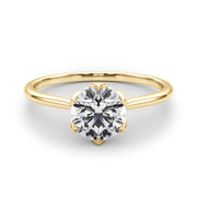 Elegant Solitaire Round Diamond Engagement Ring in 10K/14K gold and platinum with certified lab-grown or natural diamonds