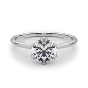 Elegant Solitaire Round Diamond Engagement Ring in 10K/14K gold and platinum with certified lab-grown or natural diamonds