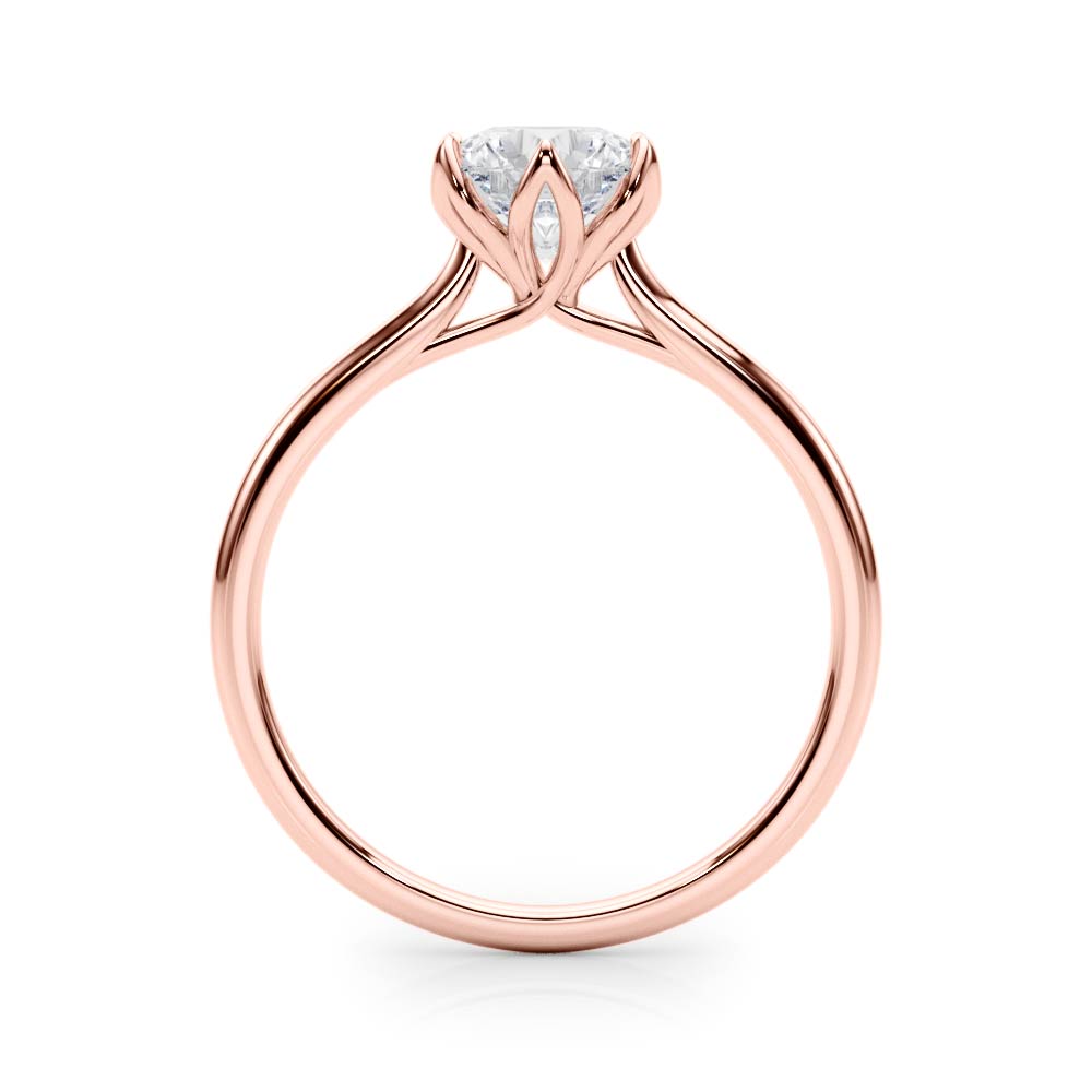 Elegant Solitaire Round Diamond Engagement Ring in 10K/14K gold and platinum with certified lab-grown or natural diamonds