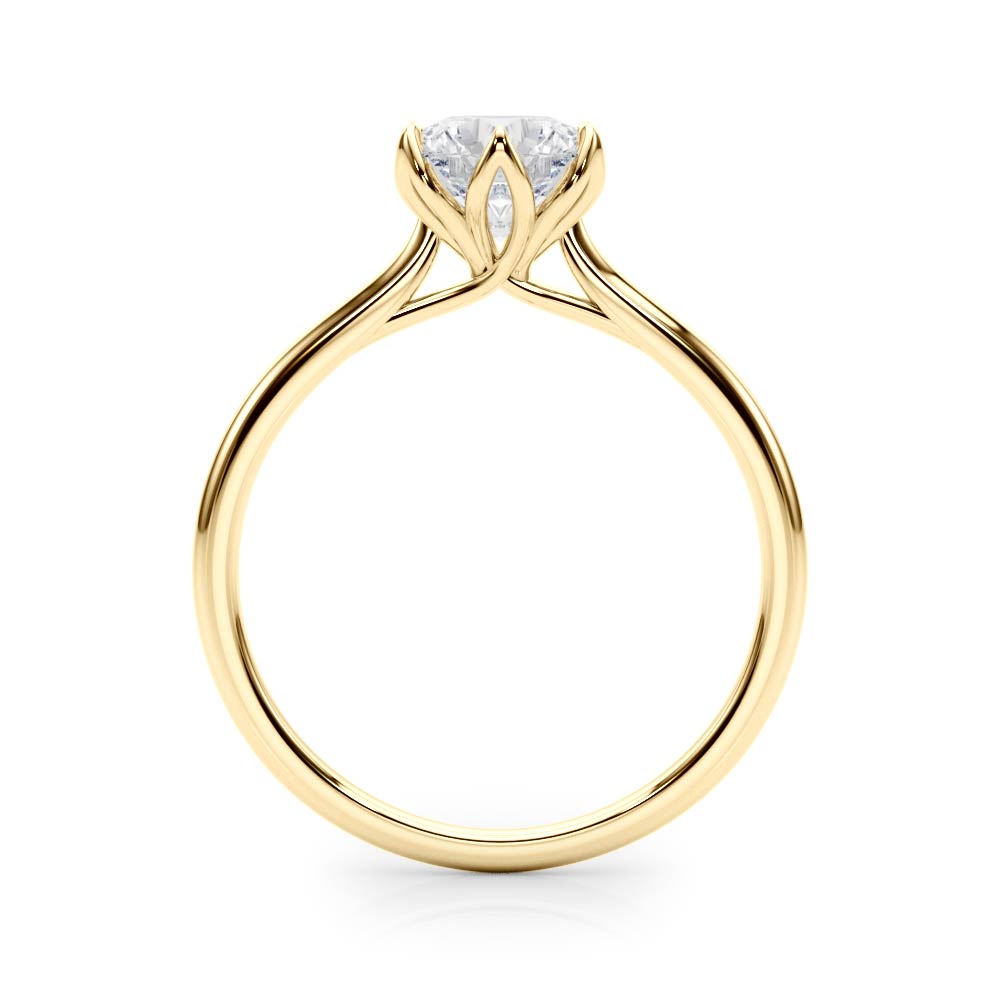 Elegant Solitaire Round Diamond Engagement Ring in 10K/14K gold and platinum with certified lab-grown or natural diamonds
