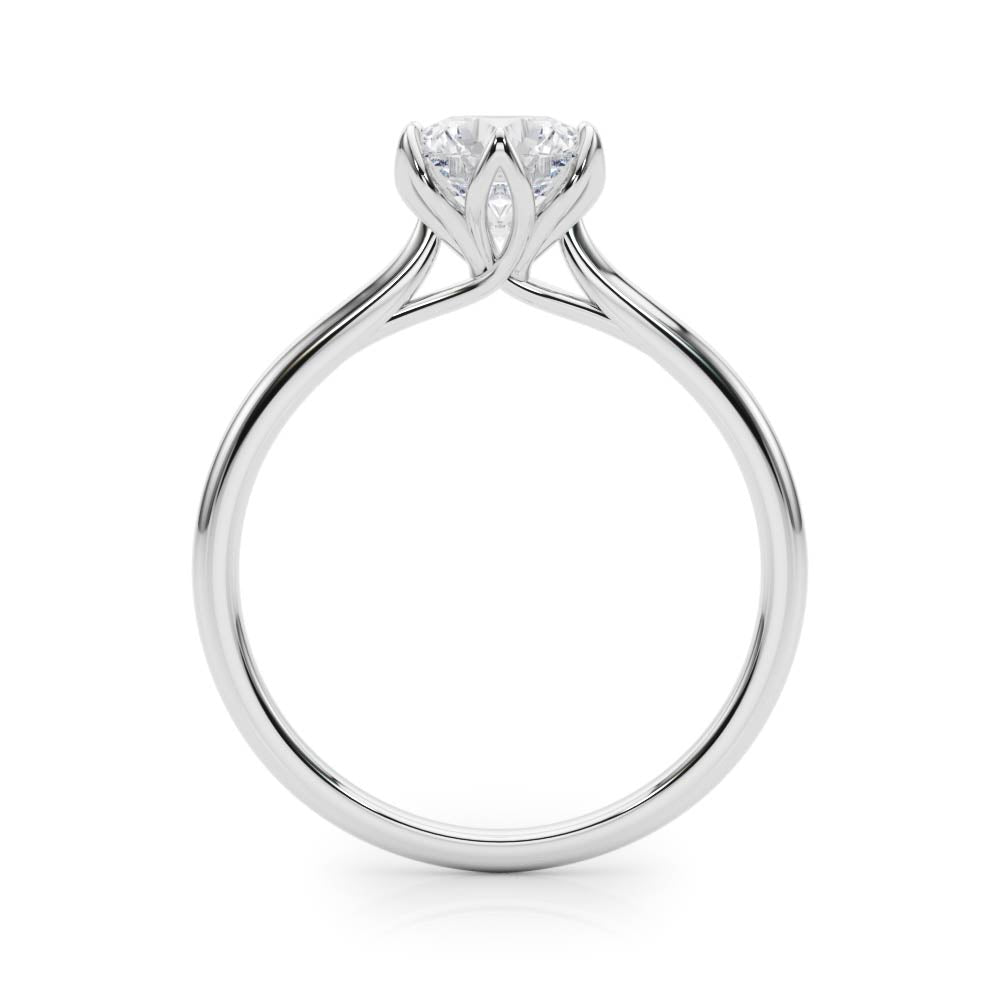 Elegant Solitaire Round Diamond Engagement Ring in 10K/14K gold and platinum with certified lab-grown or natural diamonds