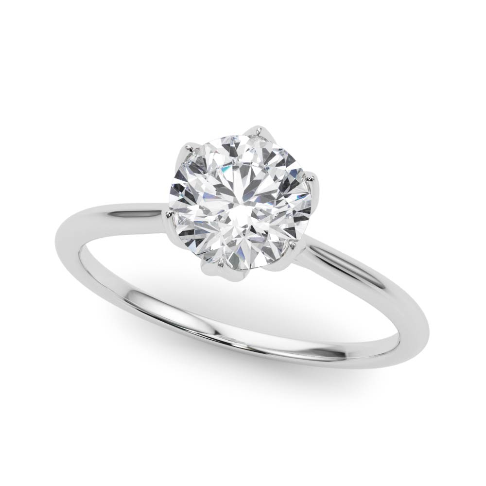Round Solitaire Engagement Ring in 10K/14K gold and platinum with certified lab-grown or natural diamonds