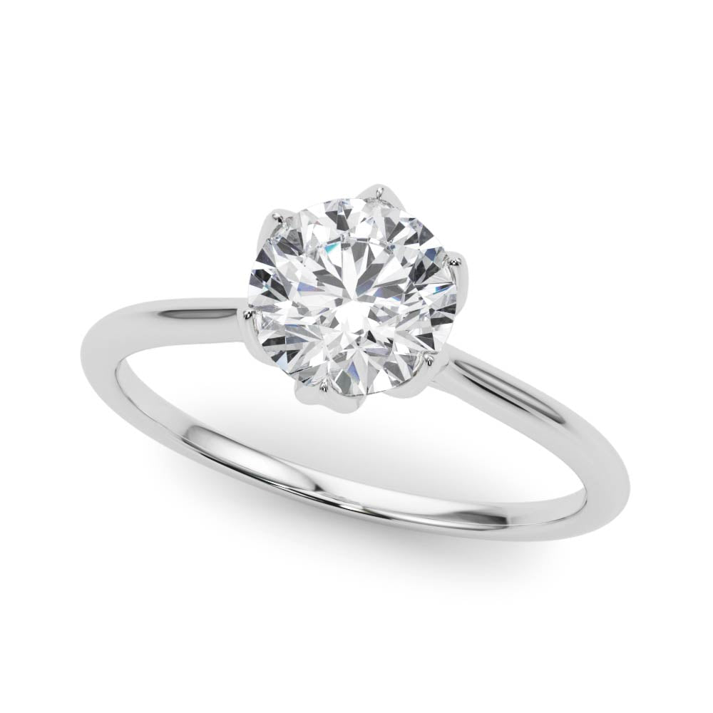 Elegant Solitaire Round Diamond Engagement Ring in 10K/14K gold and platinum with certified lab-grown or natural diamonds