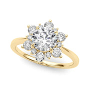 Vintage-Inspired Halo Engagement Ring Round Diamond Engagement Ring in 10K/14K gold and platinum with certified lab-grown or natural diamonds