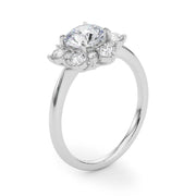 Vintage-Inspired Halo Engagement Ring Round Diamond Engagement Ring in 10K/14K gold and platinum with certified lab-grown or natural diamonds