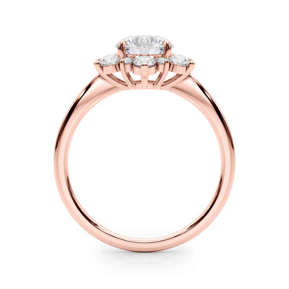 Vintage-Inspired Halo Engagement Ring Round Diamond Engagement Ring in 10K/14K gold and platinum with certified lab-grown or natural diamonds