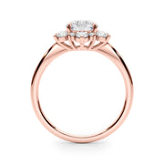 Vintage-Inspired Halo Engagement Ring Round Diamond Engagement Ring in 10K/14K gold and platinum with certified lab-grown or natural diamonds