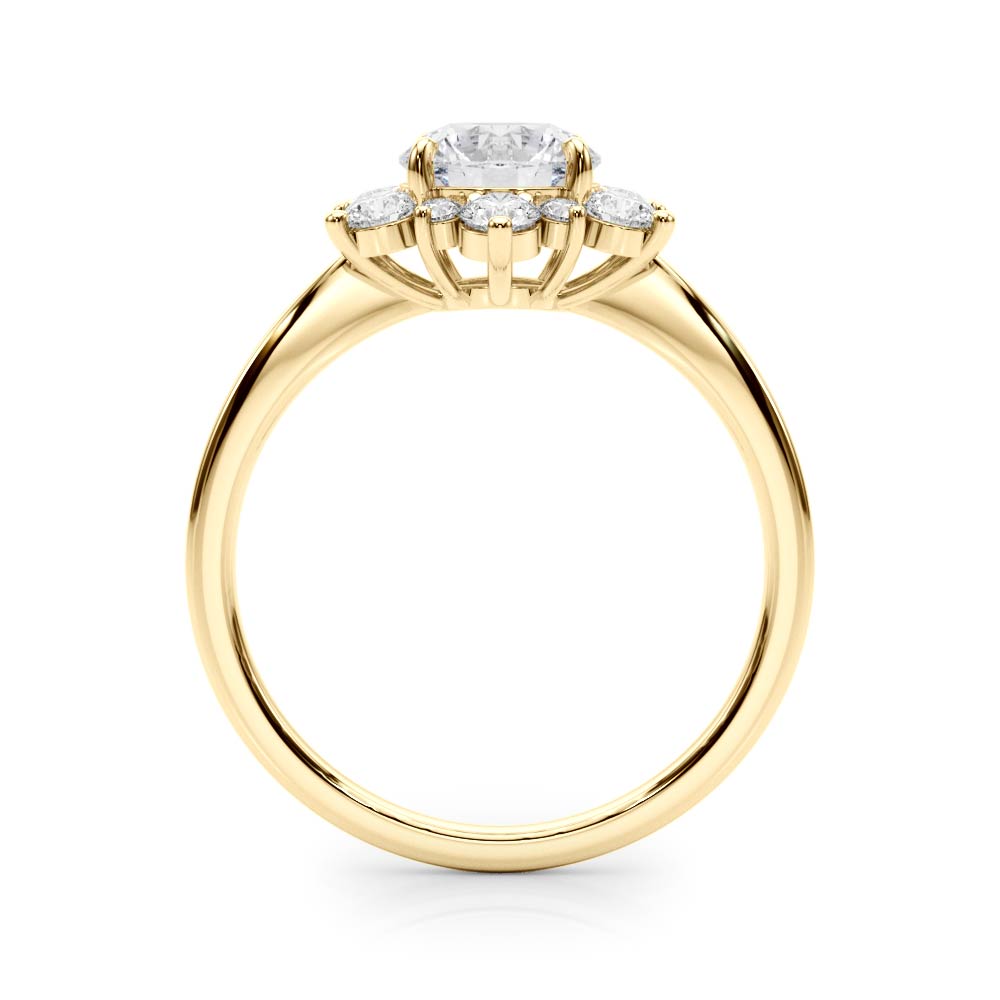 Vintage-Inspired Halo Engagement Ring Round Diamond Engagement Ring in 10K/14K gold and platinum with certified lab-grown or natural diamonds