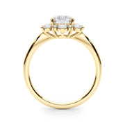 Vintage-Inspired Halo Engagement Ring Round Diamond Engagement Ring in 10K/14K gold and platinum with certified lab-grown or natural diamonds