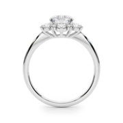 Vintage-Inspired Halo Engagement Ring Round Diamond Engagement Ring in 10K/14K gold and platinum with certified lab-grown or natural diamonds