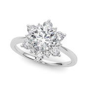 Vintage-Inspired Halo Engagement Ring Round Diamond Engagement Ring in 10K/14K gold and platinum with certified lab-grown or natural diamonds