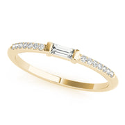 Accented East-West Baguette Half Eternity Ring in 10K/14K gold and platinum with certified lab-grown or natural diamonds