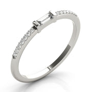 Accented East-West Baguette Half Eternity Ring in Gold & Platinum