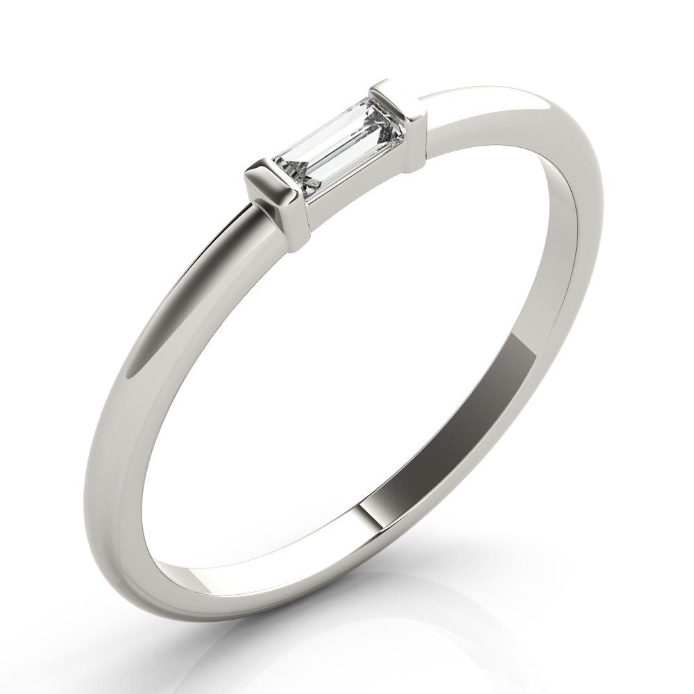 East-West Baguette Half Eternity Ring in Gold & Platinum