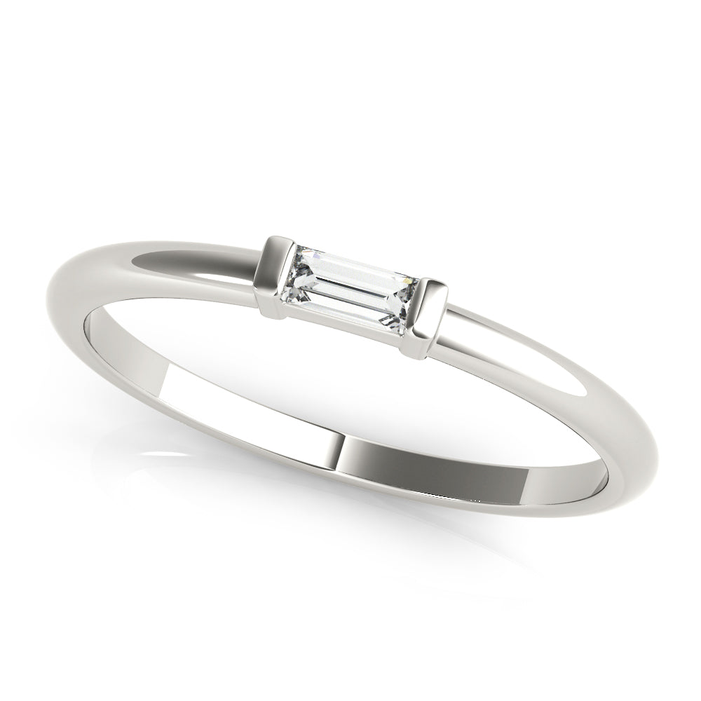 East-West Baguette Half Eternity Ring in Gold & Platinum
