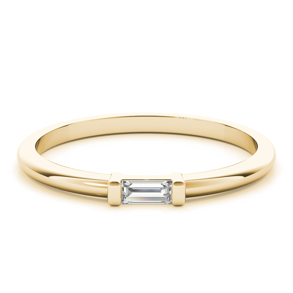 East-West Baguette Half Eternity Ring in Gold & Platinum