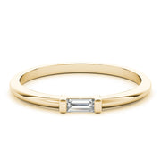 East-West Baguette Half Eternity Ring in Gold & Platinum