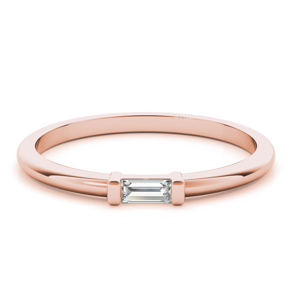 East-West Baguette Half Eternity Ring in Gold & Platinum